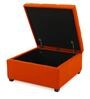 Mubila Ottoman With Storage In Vivid Orange Colour