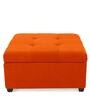 Mubila Ottoman With Storage In Vivid Orange Colour