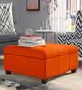Mubila Ottoman With Storage In Vivid Orange Colour