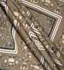 Mud Brown Floral 400 TC Cotton Queen Size Bedsheet with 2 Pillow covers Essential Series Collection