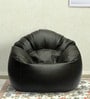 Mudda XXXL Leatherette Bean Bag Cover in Black Colour