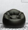 Mudda XXXL Leatherette Bean Bag Cover in Black Colour