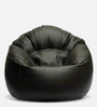 Mudda XXXL Leatherette Bean Bag Cover in Black Colour