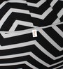 Zig Zag Print Muddha XXXL Bean Bag with Beans in Black & White Colour
