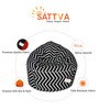 Zig Zag Print Muddha XXXL Bean Bag with Beans in Black & White Colour