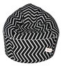 Zig Zag Print Muddha XXXL Bean Bag with Beans in Black & White Colour