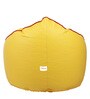 Muddha XXXL Leatherette Bean Bag with Beans in Yellow with Red Piping Colour