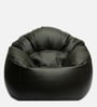 Muddha XXXL Leatherette Bean Bag Cover in Black Colour