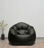 Muddha XXXL Leatherette Bean Bag Cover in Black Colour