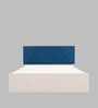 Mudra  Queen Size Upholstered Bed In Blue Colour & White Colour With Box Storage