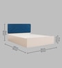 Mudra  Queen Size Upholstered Bed In Blue Colour & White Colour With Box Storage