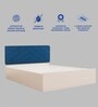 Mudra  Queen Size Upholstered Bed In Blue Colour & White Colour With Box Storage