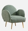 Muffle Fabric Lounge Chairs In Sage Colour