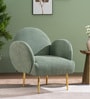 Muffle Fabric Lounge Chairs In Sage Colour