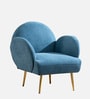 Muffle Fabric Lounge Chairs In Sky Blue Colour
