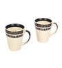 Polka Black and Off-White 180 ml Ceramic (Set of 2) Tea Cups