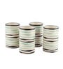 Mugdha 300ml White & Blue (Set of 4) Ceramic Everyday Glass
