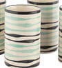 Mugdha 300ml White & Blue (Set of 4) Ceramic Everyday Glass