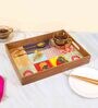 Mughal Collectio Multicolour & Gold MDF Wood Rectangle Serving Trays
