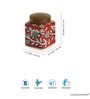 Mughal Cuboidal Pair Floral 240ml Multicolour Ceramic (Set of 4) Jar Container with Sheesham Wood Lid