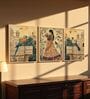 Palace Architecture Wall Art with Parrots Framed Set of 3