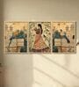 Palace Architecture Wall Art with Parrots Framed Set of 3