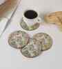 Mughal Garden Majesty Coaster Set with Stand (Set of 4)