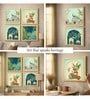 Mughal Garden Peacock Set of 4 Framed Posters