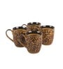 Mughal HandPainted 150ml Brown Ceramic (Set of 4) Tea Cup