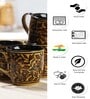 Mughal HandPainted 150ml Brown Ceramic (Set of 4) Tea Cup