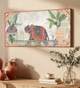(1Pc) Multicolor Canvas Mughal Elephant Wall Art