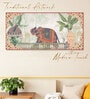 (1Pc) Multicolor Canvas Mughal Elephant Wall Art
