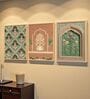 Mughal Floral Wall Art Framed Set of 3