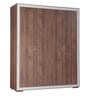 Mulan Four Door Wardrobe in Walnut Colour