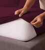 Mulberry Red Solid 500 TC Pure Cotton King Fitted Bedsheet with 2 Pillow Covers