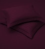 Mulberry Red Stripe 300 TC Pure Cotton King Fitted Bedsheet with 2 Pillow Covers