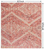 Red Geometrical Wool 8X5 Feet Hand Woven Carpet