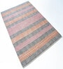 Mutlicolor Stripes Bamboo And Cotton 8X5 Feet Hand Woven Carpet