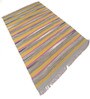 Mutlicolor Stripes Wool Hand Woven Carpet