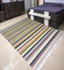 Mutlicolor Stripes Wool Hand Woven Carpet