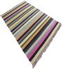 Mutlicolor Stripes Wool Hand Woven Carpet