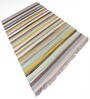 Mutlicolor Stripes Wool Hand Woven Carpet