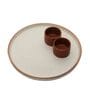 Muliticolour White 12 Inch Ceramic Appetizer Platter with Dip Bowl