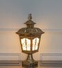 Mullion Single Light Outdoor Pedestal Gate Light In Antique Gold Finish
