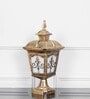 Mullion Single Light Outdoor Pedestal Gate Light In Antique Gold Finish