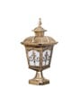 Mullion Single Light Outdoor Pedestal Gate Light In Antique Gold Finish