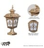 Mullion Single Light Outdoor Pedestal Gate Light In Antique Gold Finish