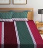 Multicolor Striped 300 TC 100% Cotton King Sized Bed Sheets with 2 Pillow Covers