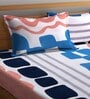 Multicolor Abstract 300 TC Cotton Blend Queen Sized Bed Sheets with 2 Pillow Covers