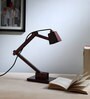 Multi Angle Red Mahogany Shade Study Lamp With Birch Ply Base